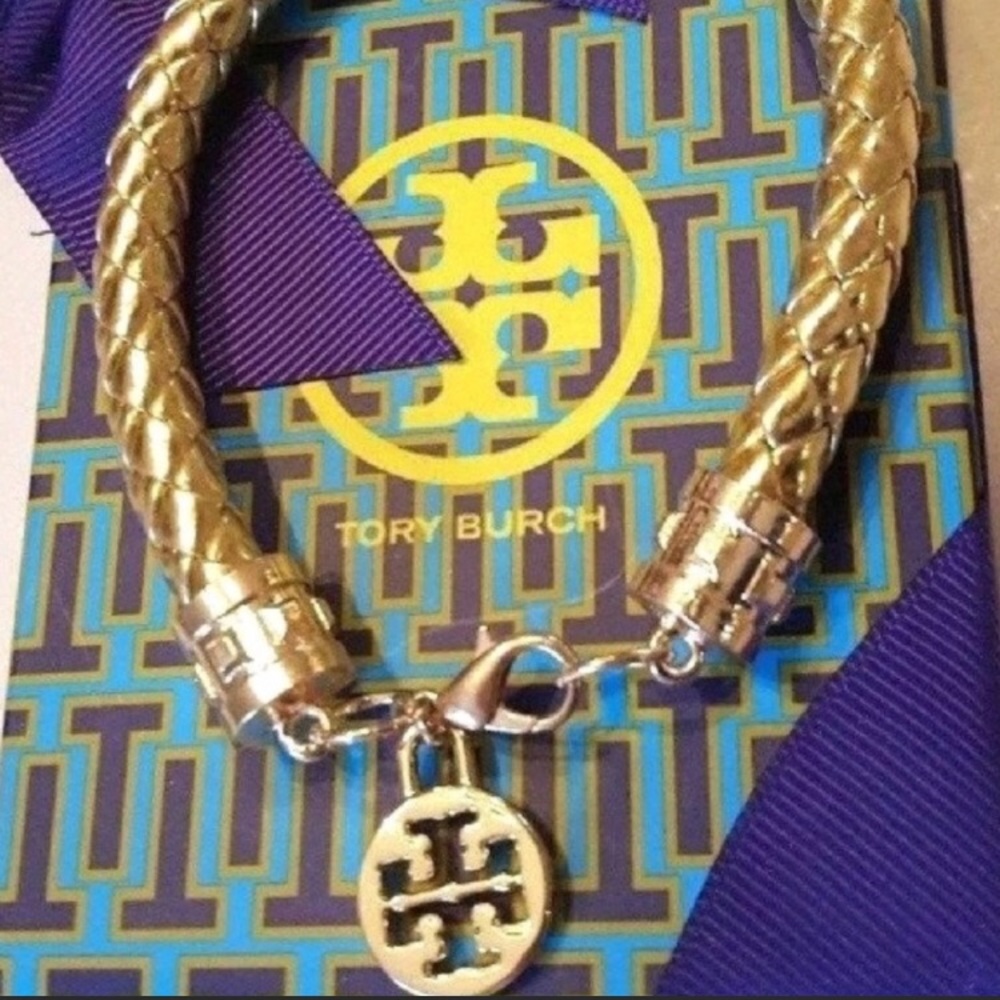 Tory Burch gold leather bracelet